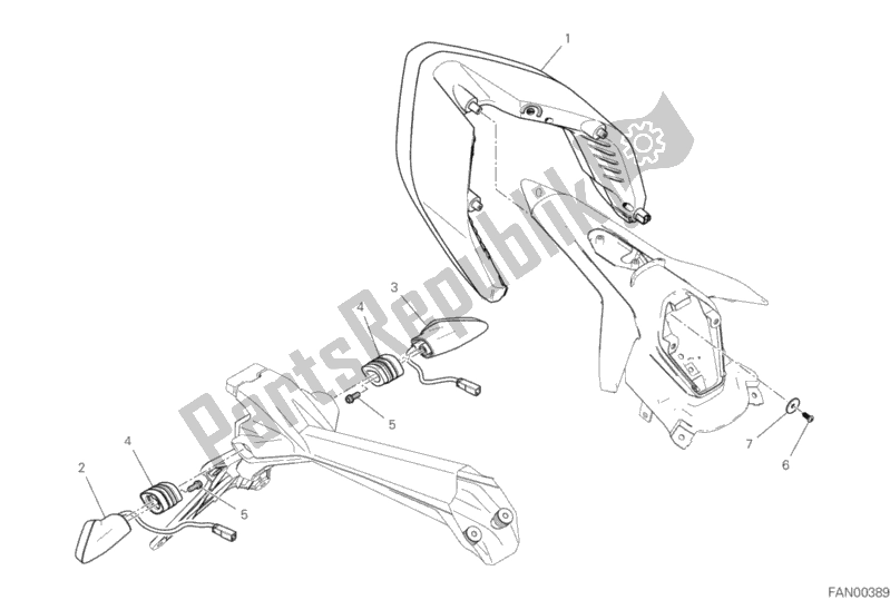 All parts for the Taillight of the Ducati Superbike Superleggera V4 998 2020